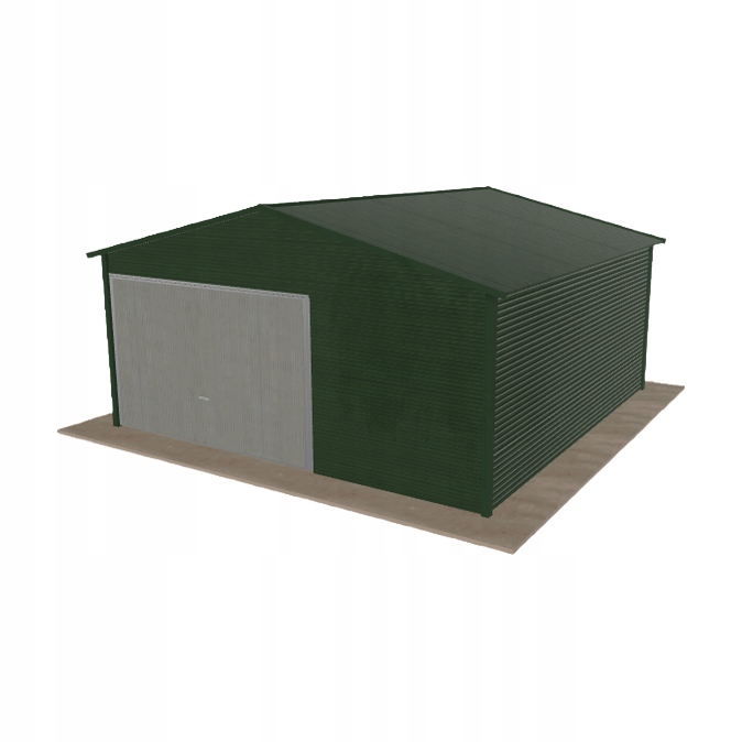Plechová garáž 5x5 m jednopolohová, dvoupolohová, zelená