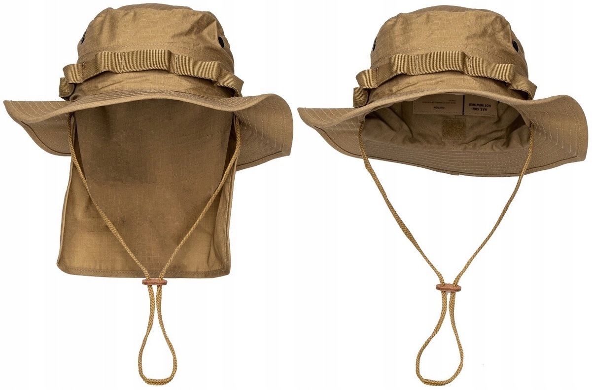 Vojenský klobúk s krytom na krk COYOTE béžový S