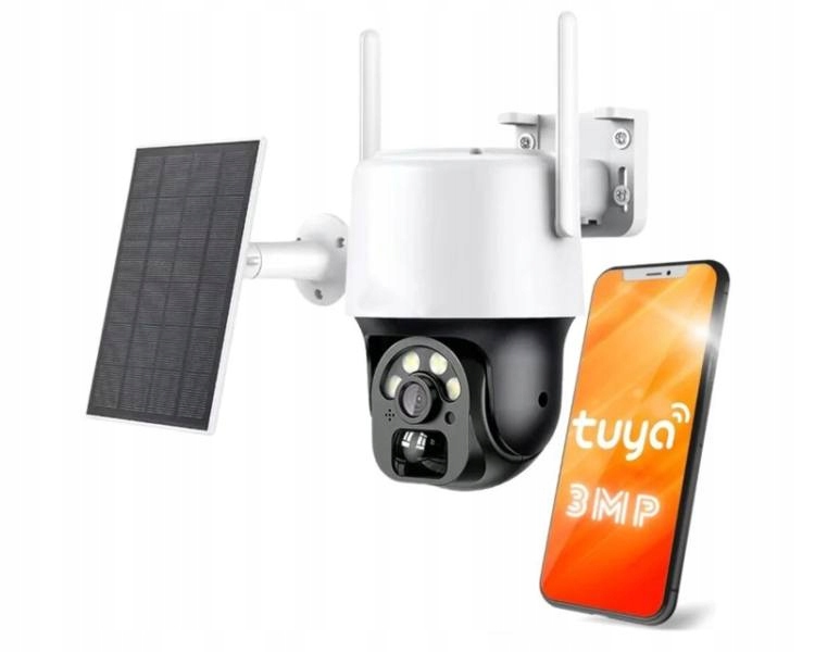 Kamera Solarna Obrotowa Zewn IP66 Ptz Wifi Ip 3 Mpix Panel 3W Usb-c 5V Tuya