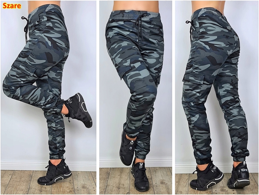 CARGO MORO Camo spodnie bojówki DRESOWE rozmiary Fason bojówki