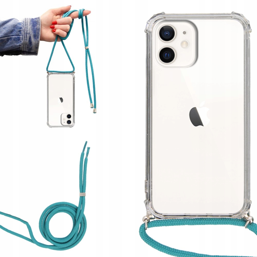 

Etui Crossbody do Iphone 12 Mini Turkusowy Sznurek