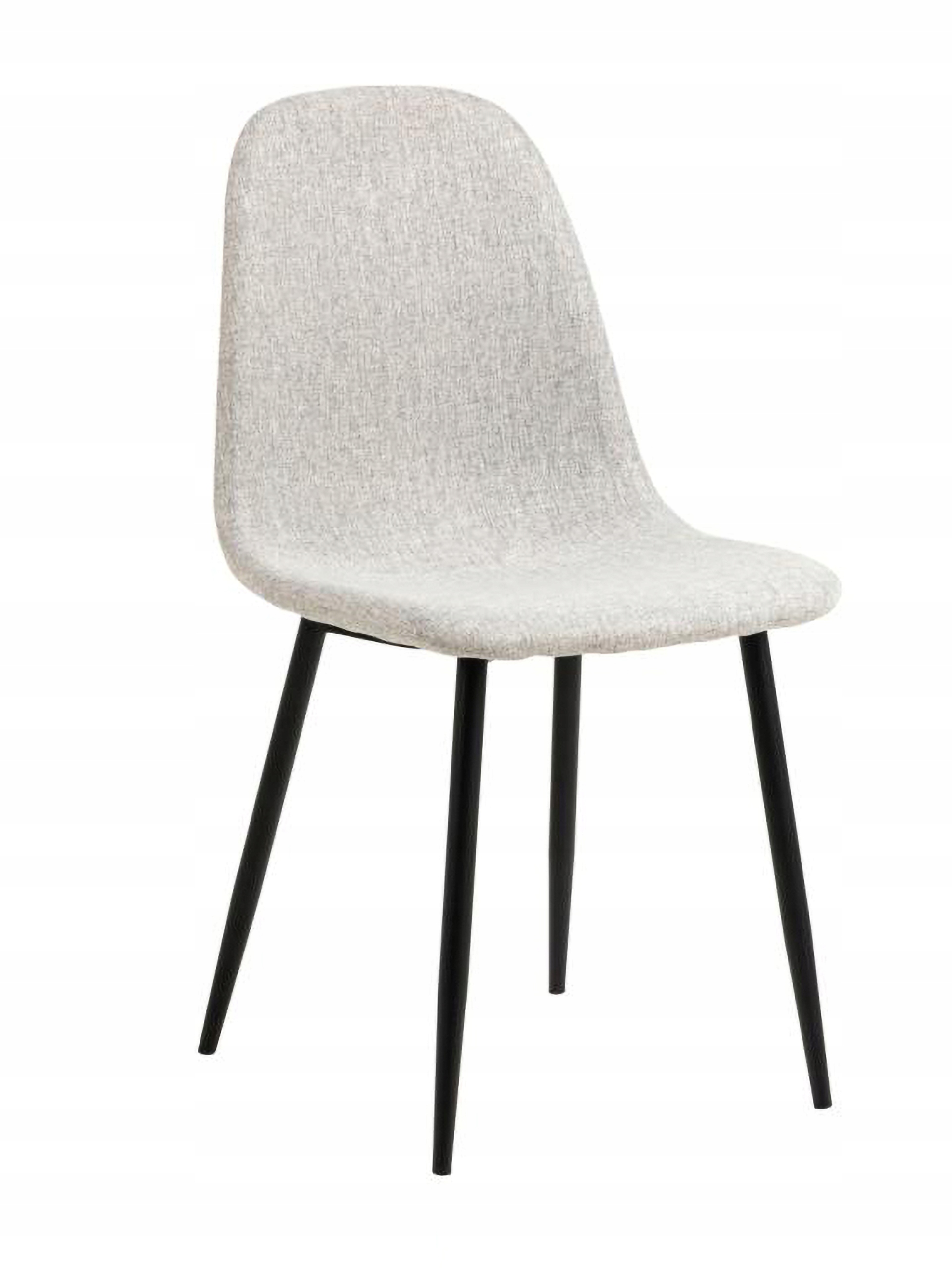 Čalouněná židle Framons světle šedá s černými kovovými nohami