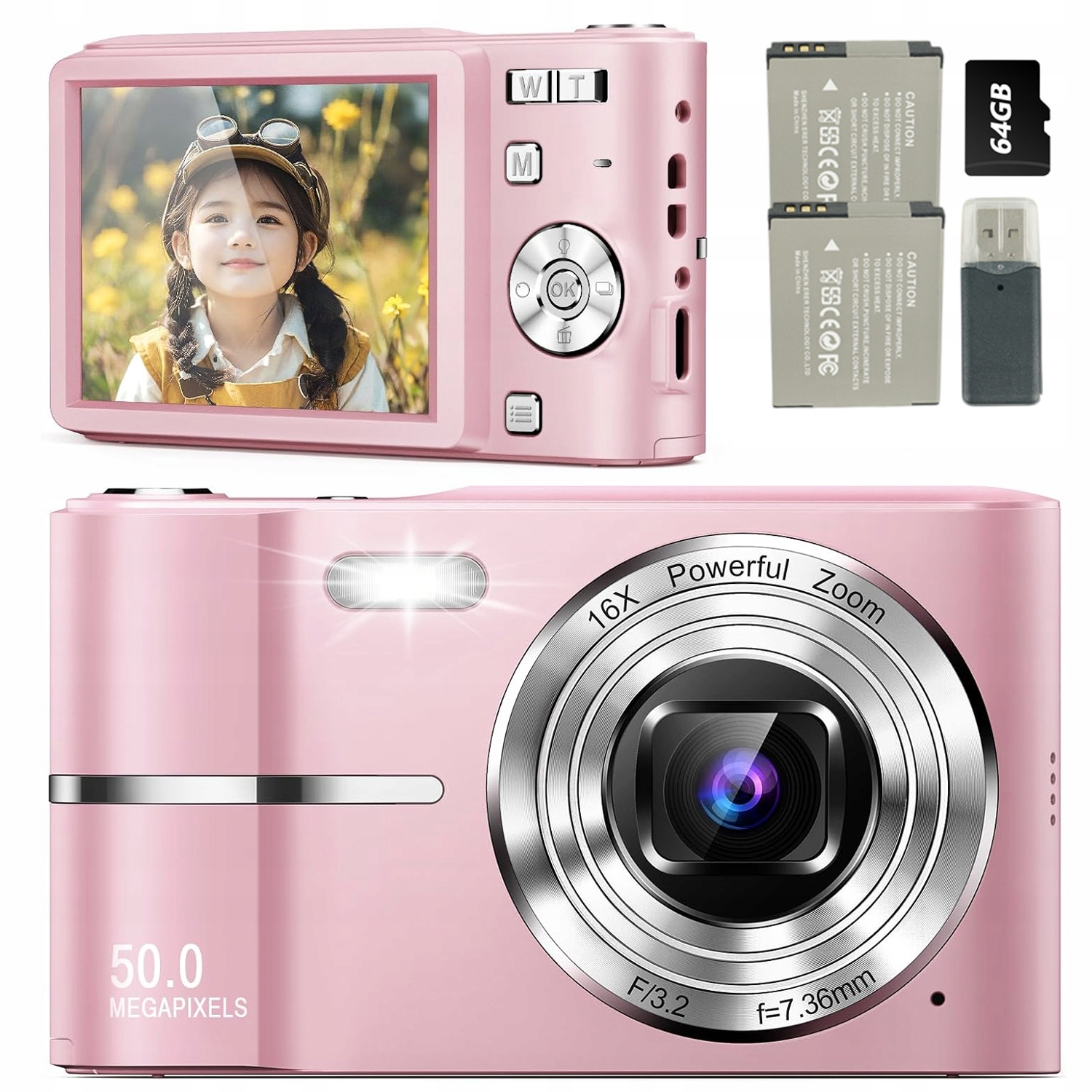 Digitální Fotoaparát, Bodová A Fotografická Kamera 50 Mp 1080P Fhd Pro Děti