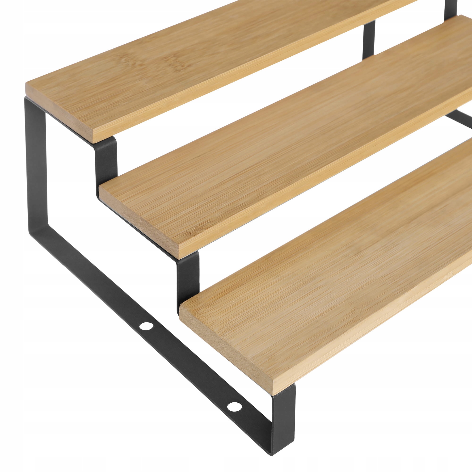 Stojak na przyprawy 3-poziomowy bambusowy ZESTAW 2 sztuk Materiał metal