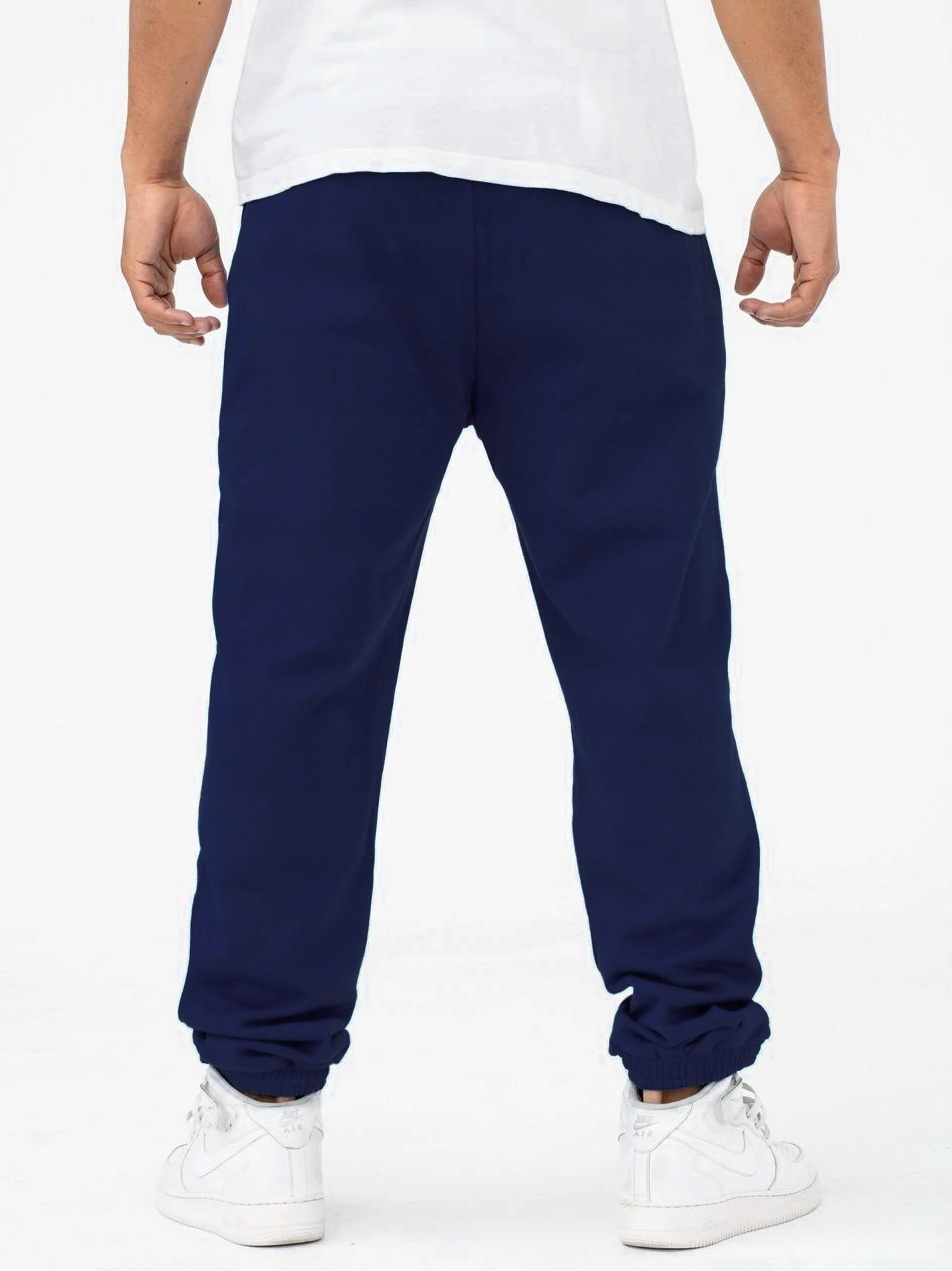 SPODNIE DRESOWE MĘSKIE MATERIAŁOWE Jigga Wear KORONA ŚCIĄGACZ Granatowe M Linia regular