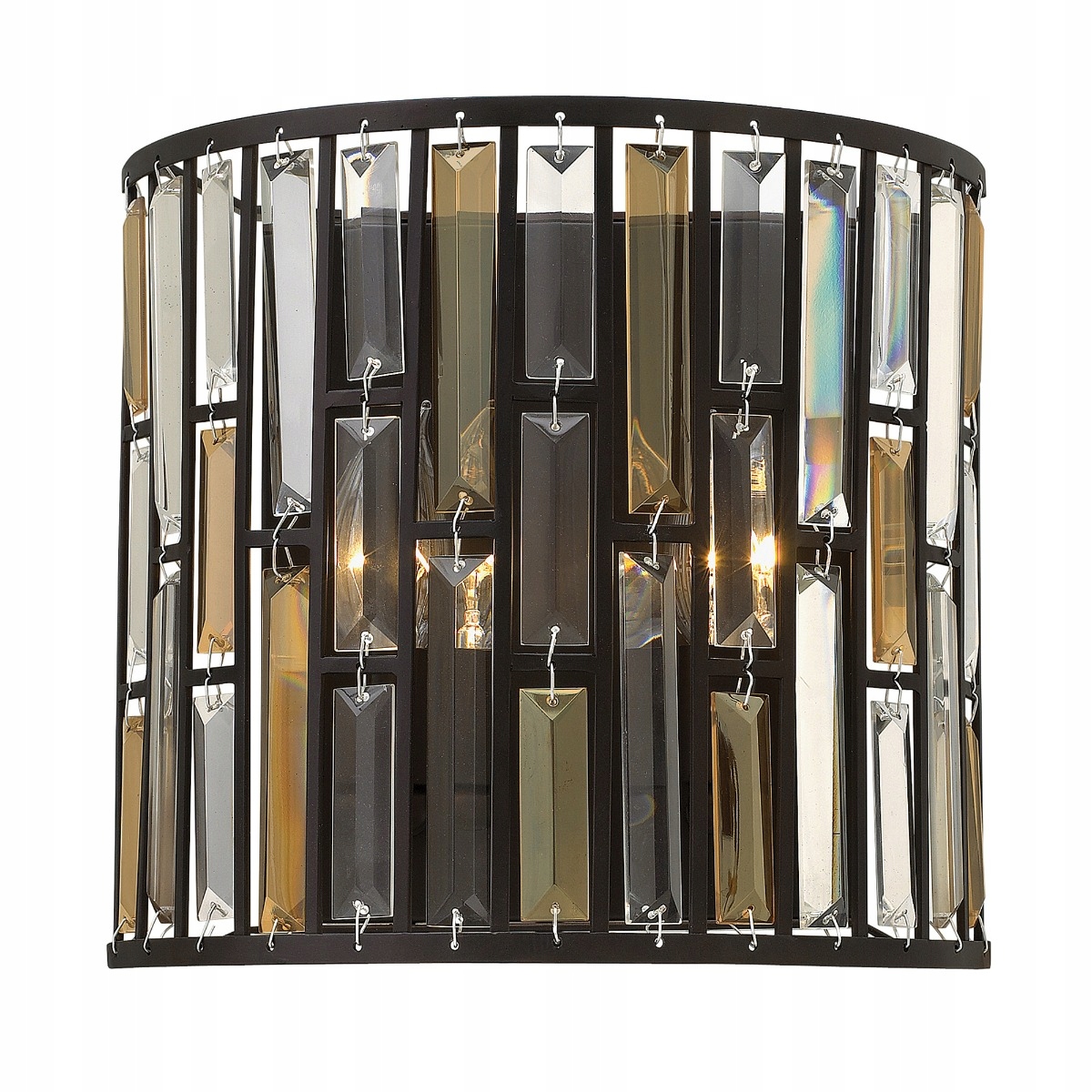 Glamour skleněná nástěnná lampa hnědá 2xE14 60W Gemma Hinkley