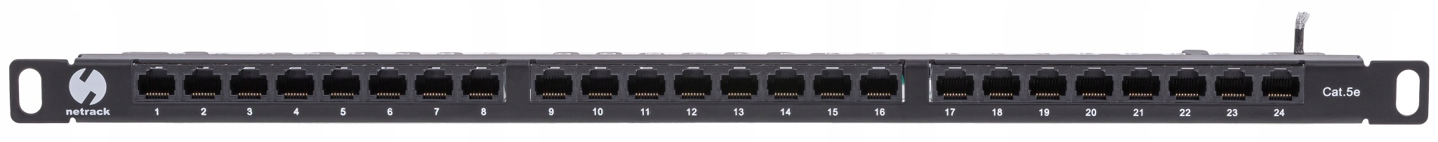 Patch panel Rack 19" 0,5U 24 porty kat. 5e Utp Netrack z półką patchpanel