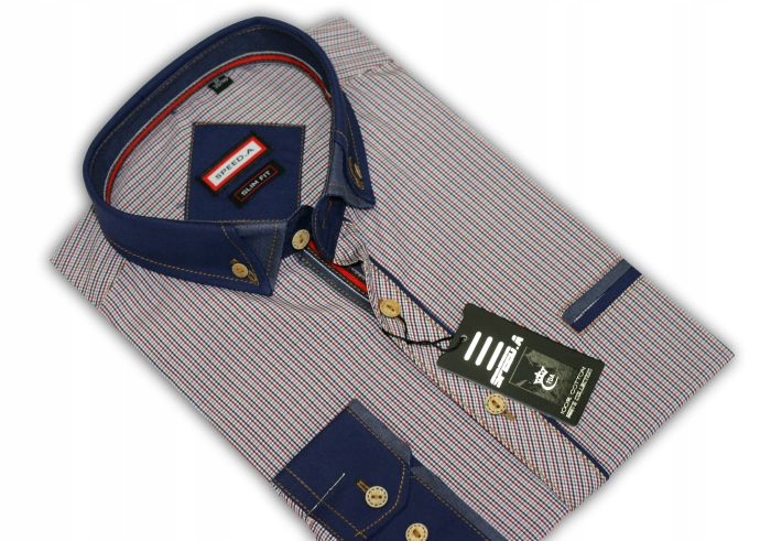 

Mj3 Koszula męska Kratka Czerwona slim fit 42/43