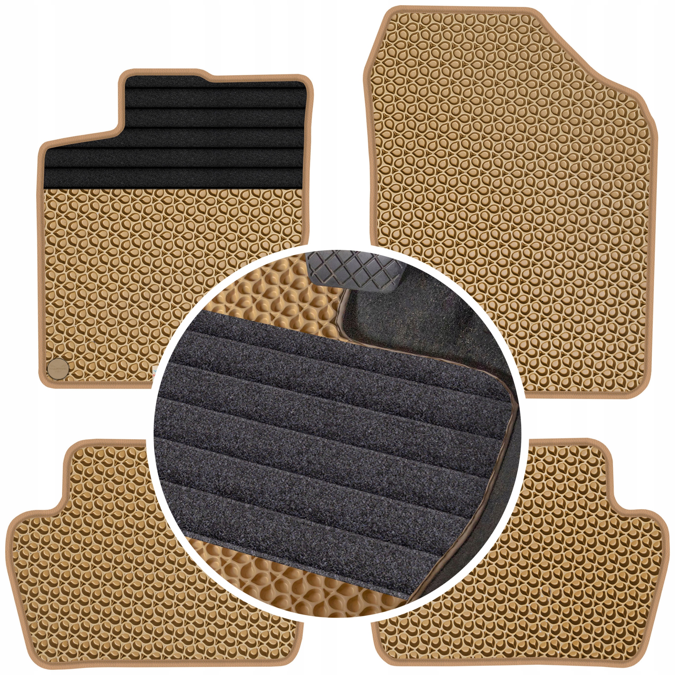 Citroen C4 II 2010-2018 Gumové autokoberce pro vůz Eva Béžové