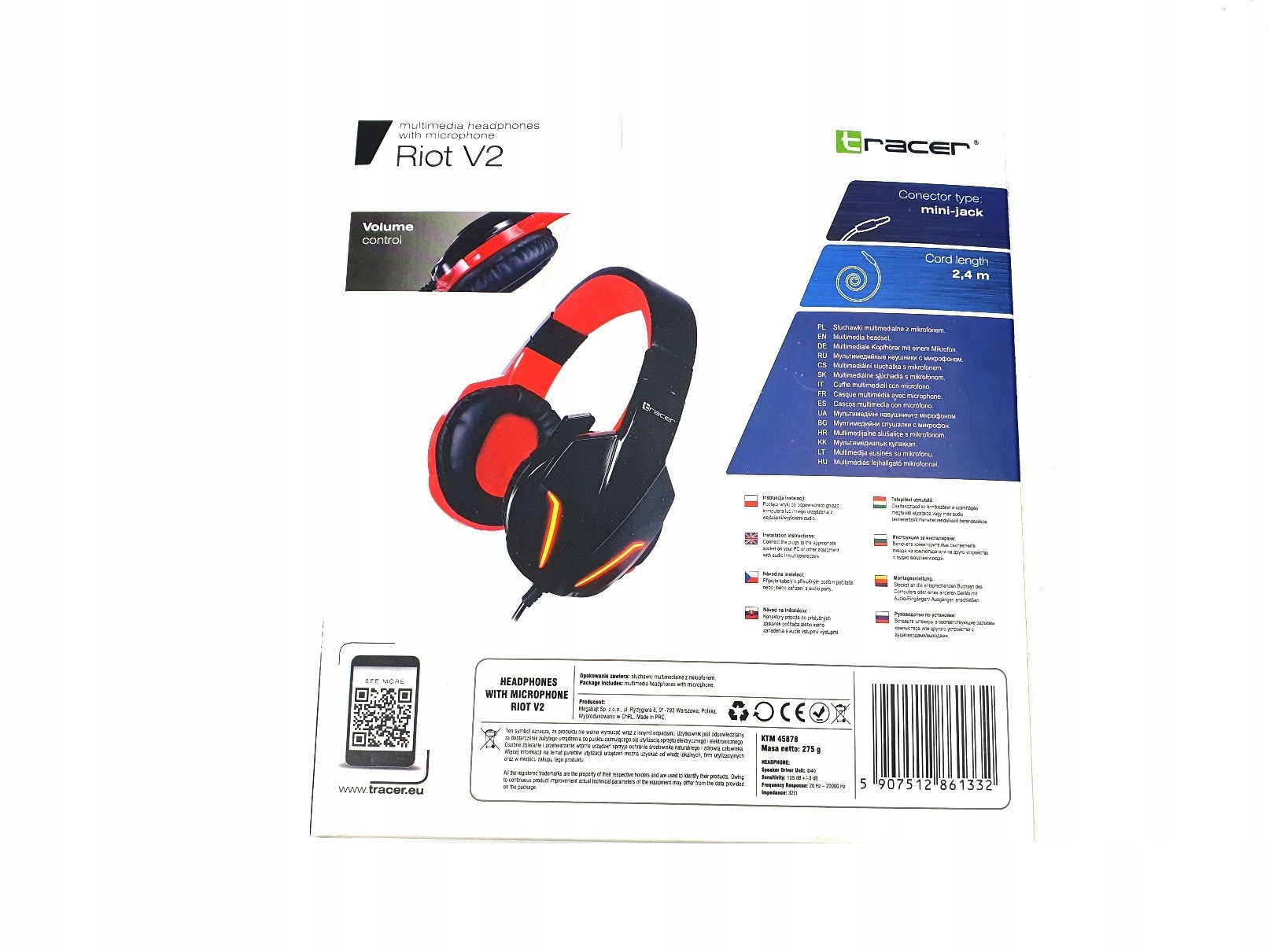 Słuchawki nauszne z mikrofonem Tracer Riot V2 Marka Tracer