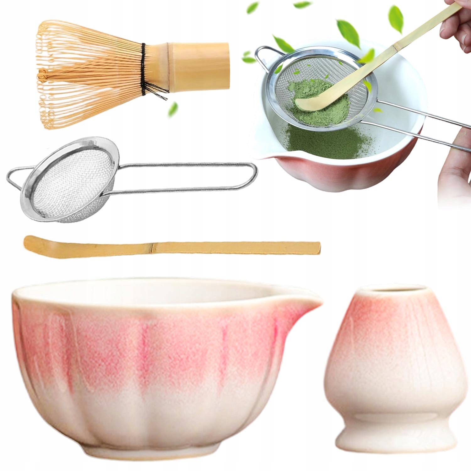 Levně Tradiční Sada Matcha Chasen Chashaku Matchawan Keramická