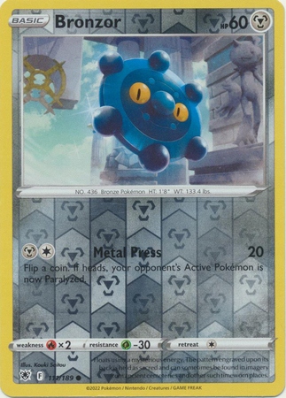 Bronzor 111/189 Common Reverse Holo Pokemon