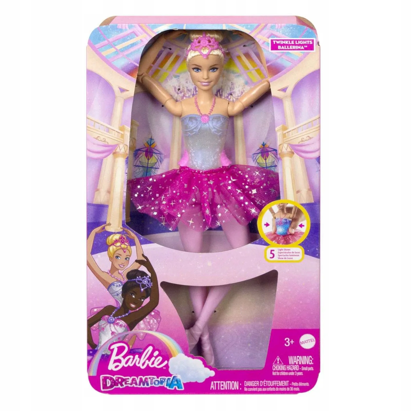 Barbie Dreamtopia Baletnica Magiczne Światełka Lalka HLC25 Mattel