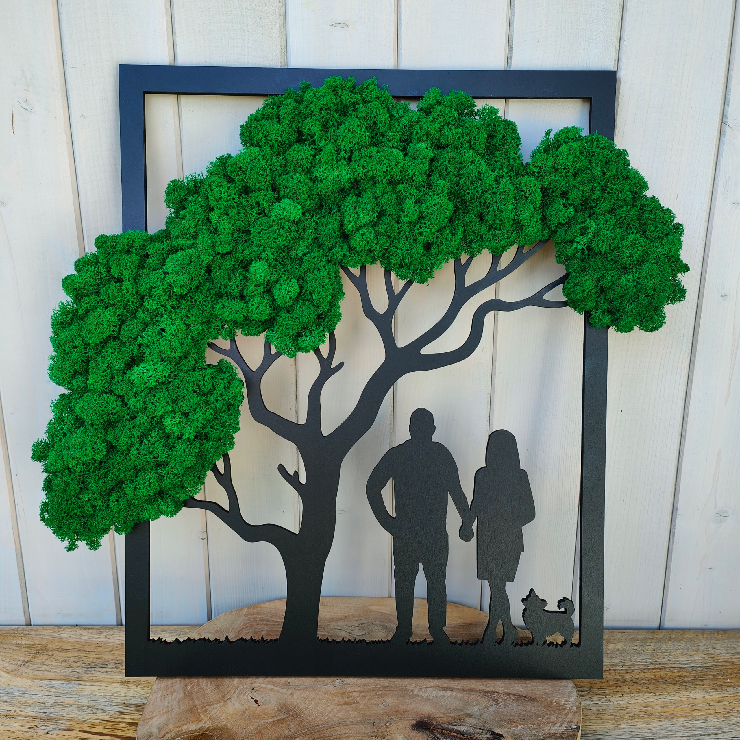 DRZEWO z mchem chrobotkiem z rodziną RODZINA 30cm mech chrobotek PROJEKT Szerokość produktu 30 cm