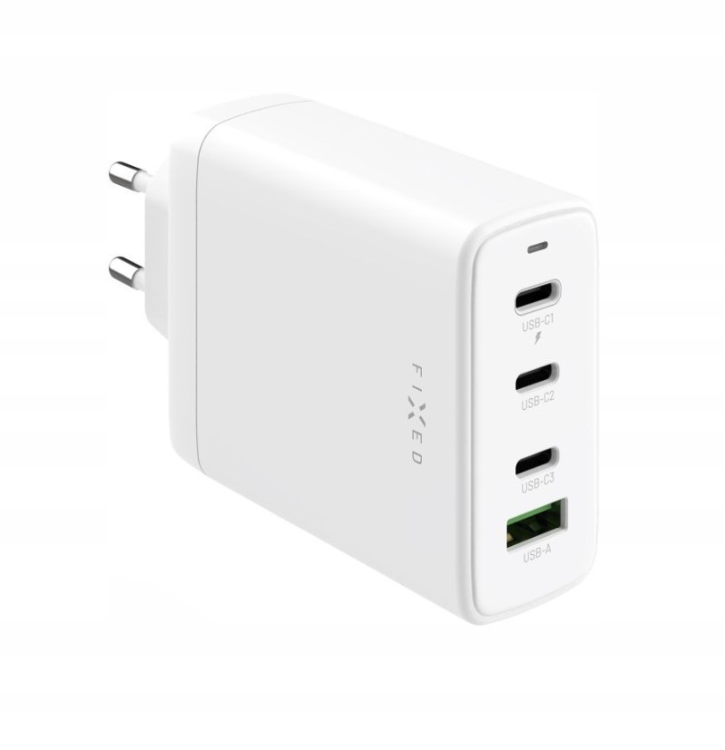 Ładowarka GaN z wyjściem 3xUSB-C i Usb, obsługa Pd 3.0, 120W, biała