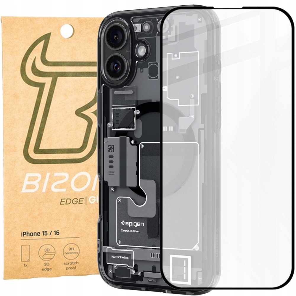 Pouzdro pro Magsafe sklo pro iPhone 16, Spigen, Bizon pouzdro, pevné, sklíčko