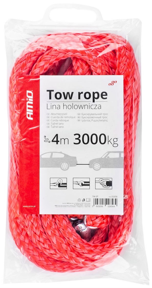 LINKA HOLOWNICZA PLECIONA Z HAKAMI CZERWONA Waga produktu z opakowaniem jednostkowym 0.655 kg