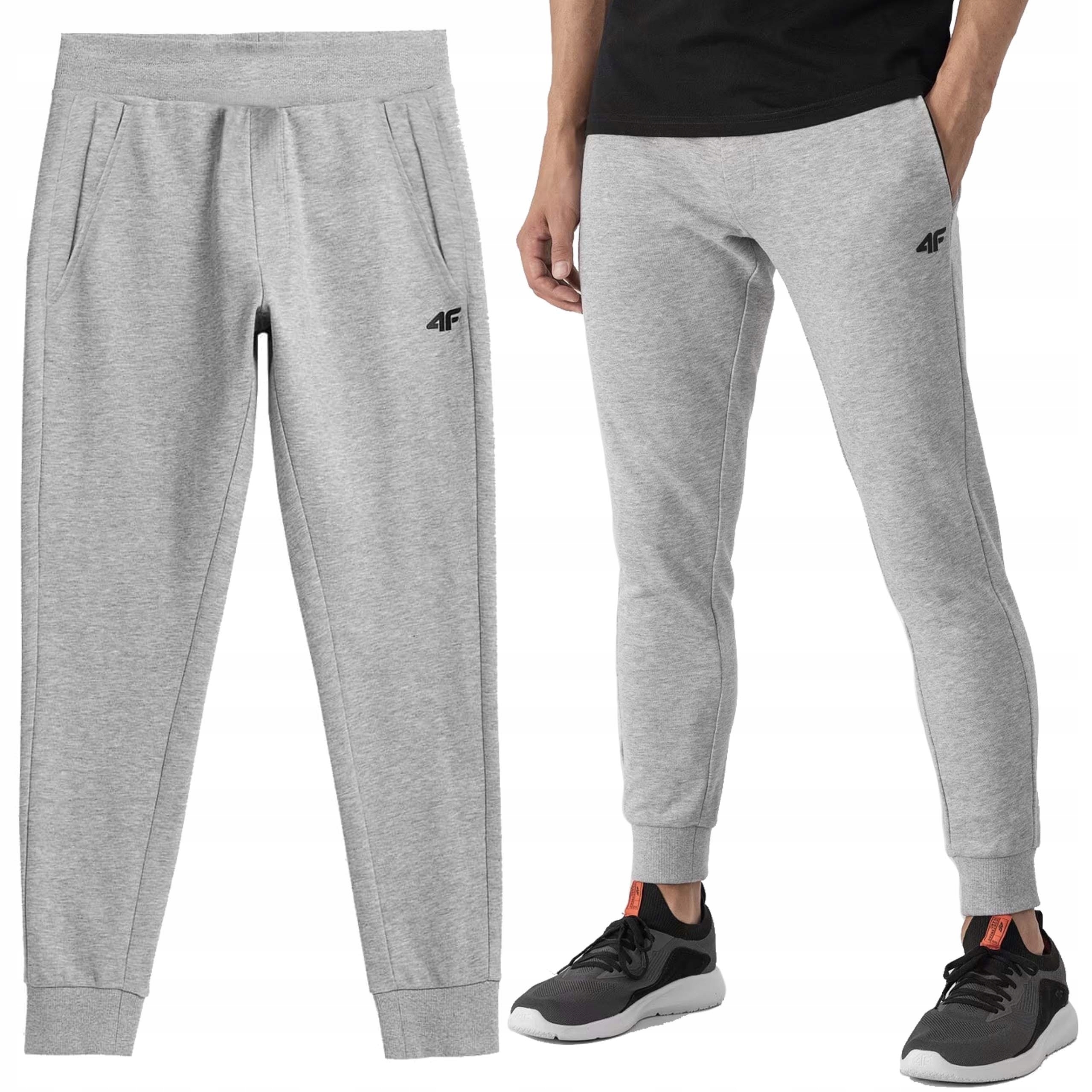 Spodnie Dresowe Męskie 4F Joggery Sportowe Dresy Bawełniane M603-27M-XL