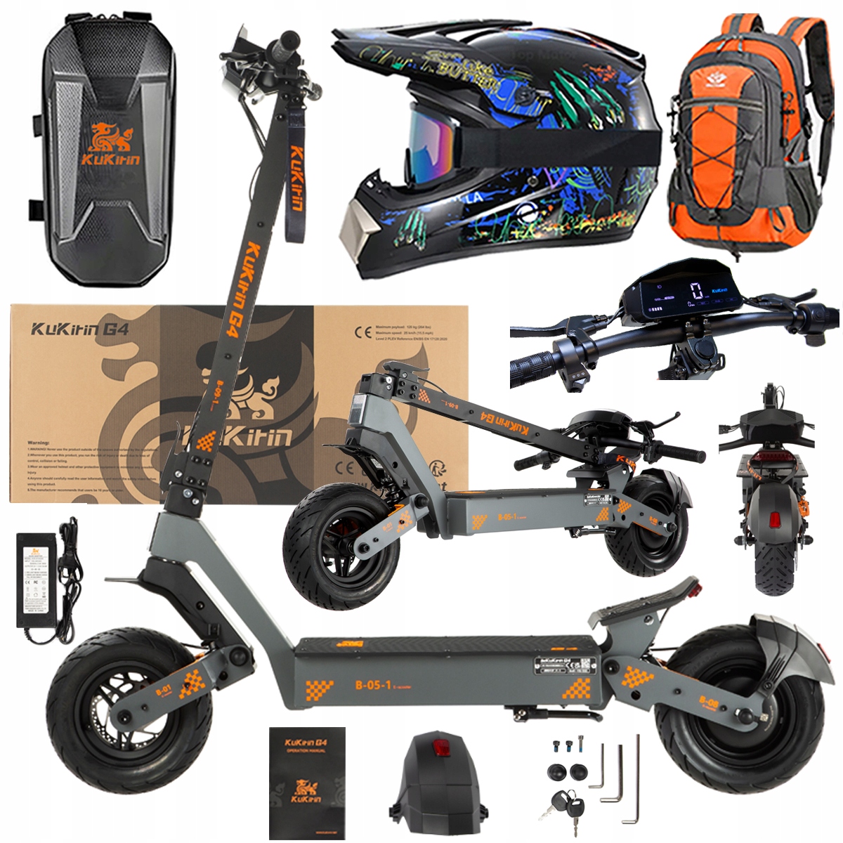 KuKirin G4 Skládací elektrická vozidla 2000W 70KM/H 60V 20Ah 75km Dárek