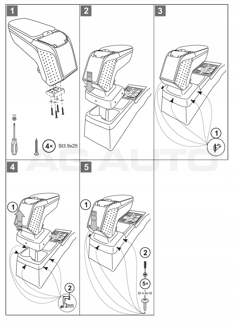 V00414 - ARM 2 ARMREST VW Golf VII, 2012-, серебро