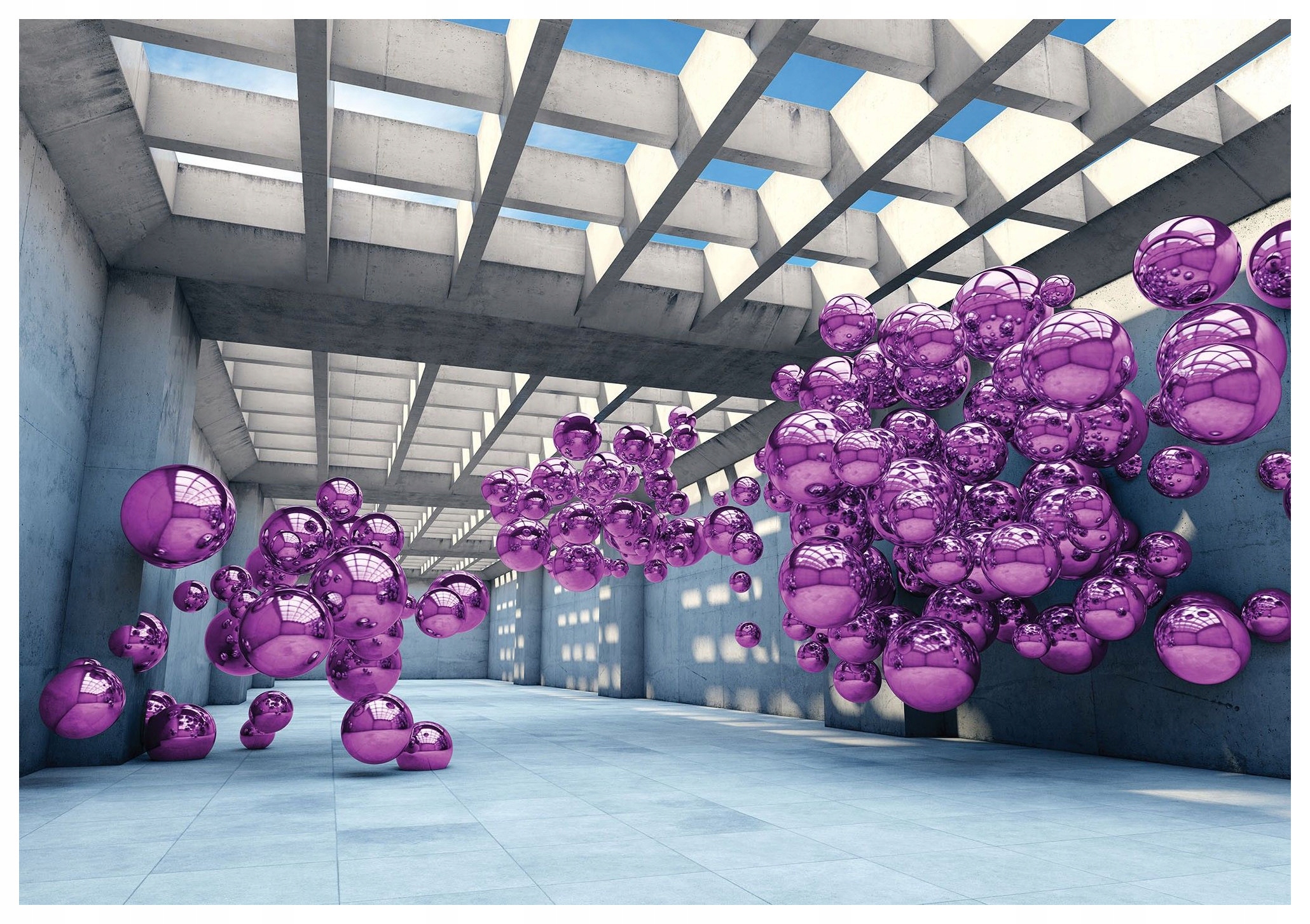 Tapeta Fialová sféra betón obloha vinylová moderný dizajn 208x146 lepidlo