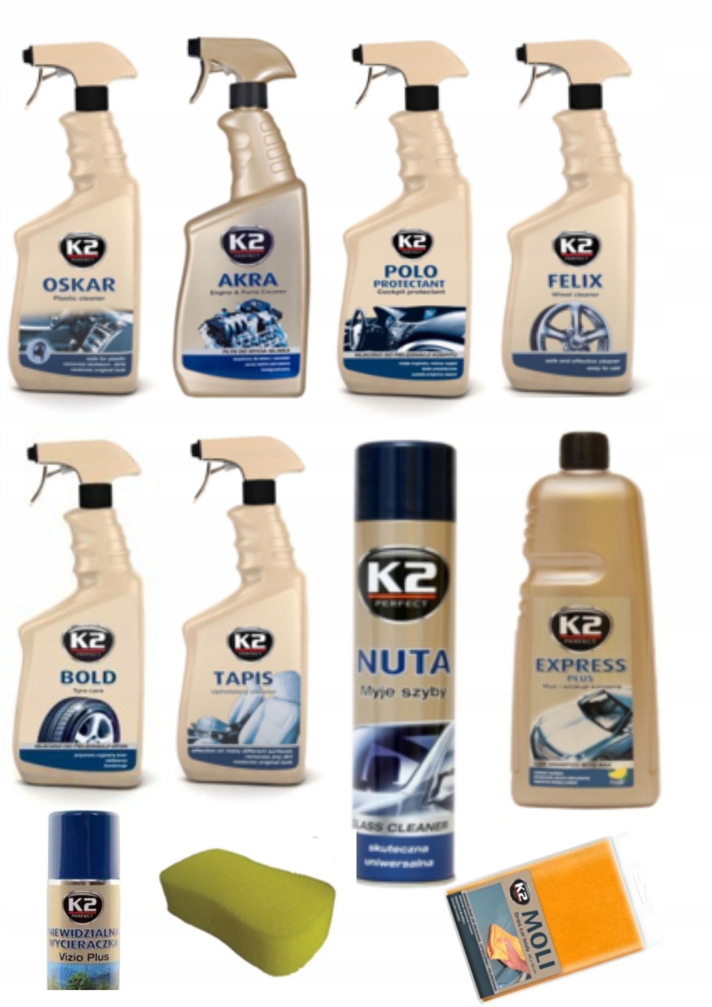 ZESTAW KOSMETYKOW DO AUTA PAKIET K2 PREMIUM