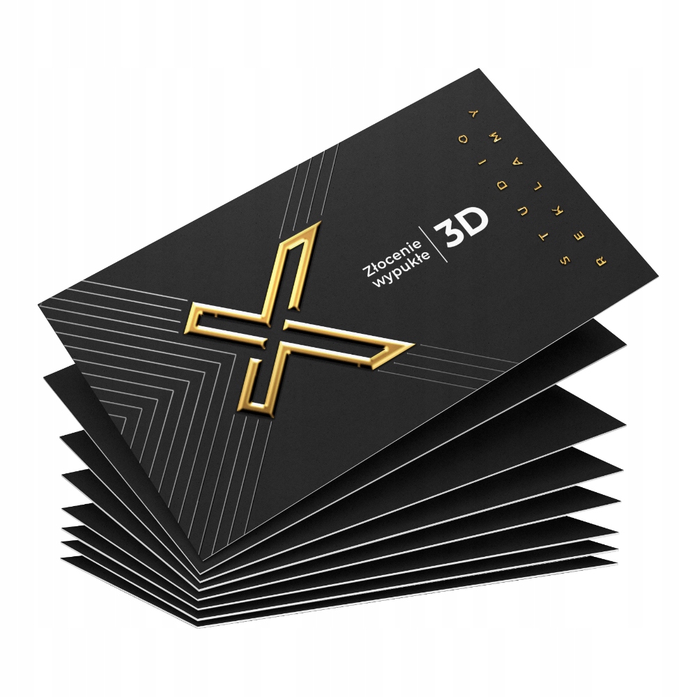 

Wizytówki złocone 3D złote wypukłe złocenie 100szt