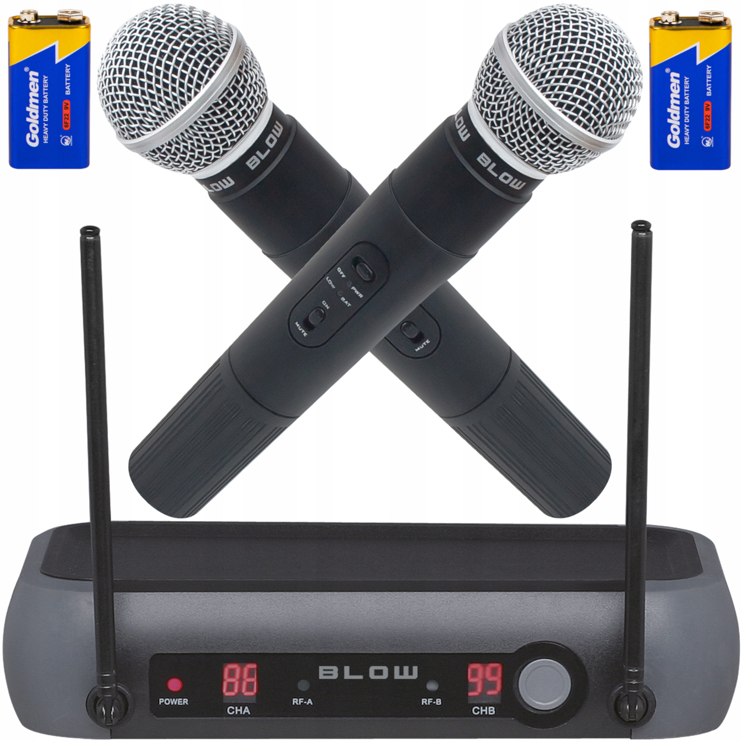 2x Bezdrôtový Mikrofón Prijímač Stanica Dosah 50 m Karaoke Spev Set