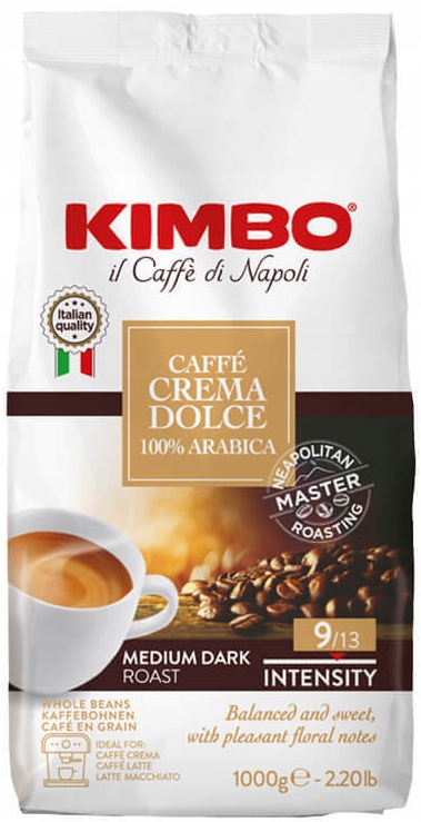 Levně Káva zrnková Arabica Kimbo Dolce Crema 1000 g