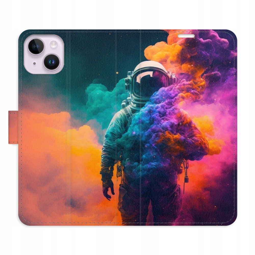 Etui z klapką iSaprio Astronauta w kolorach 02 dla iPhone 14 Plus