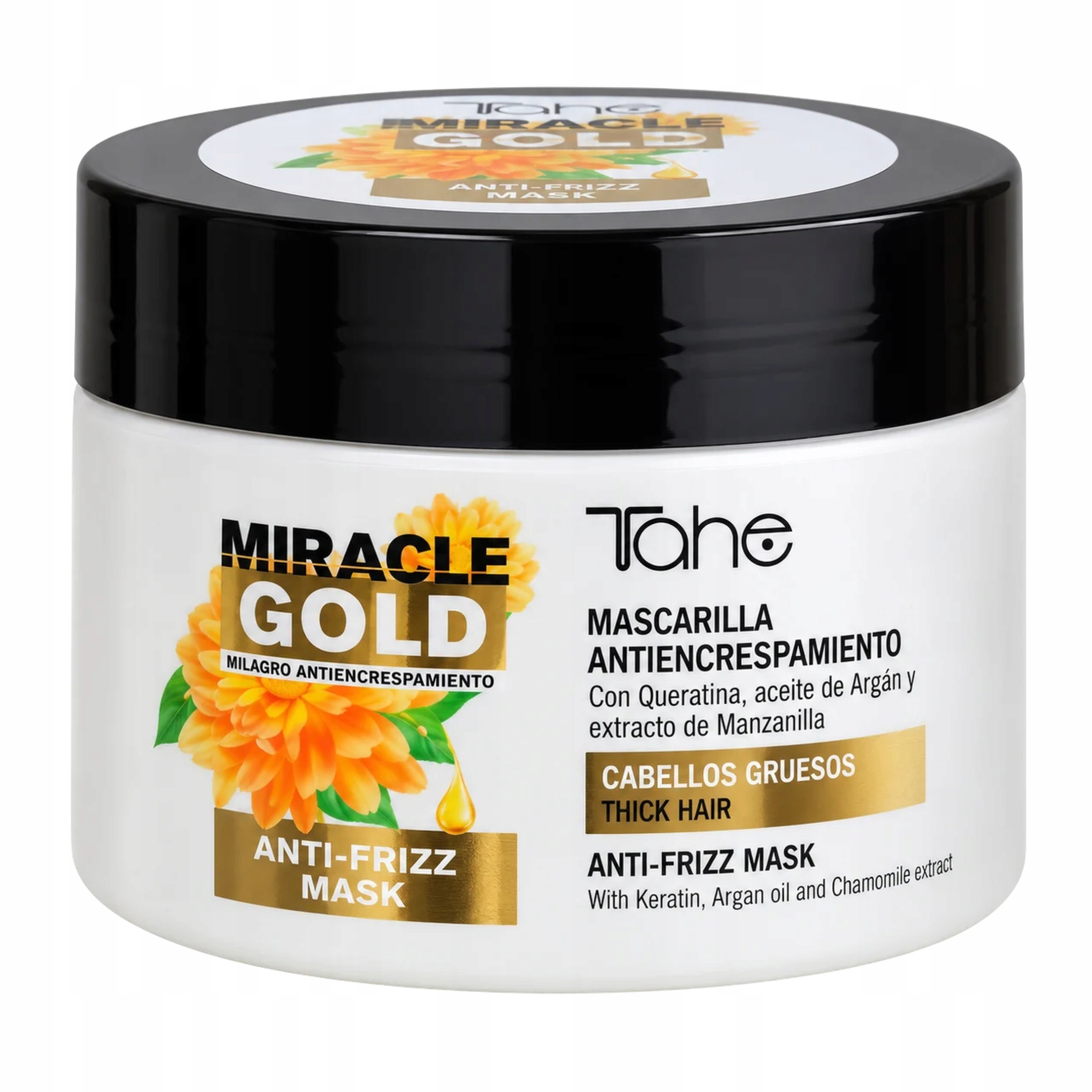Maska pro krepaté vlasy Tahe Miracle Gold Anti-Frizz 300 ml