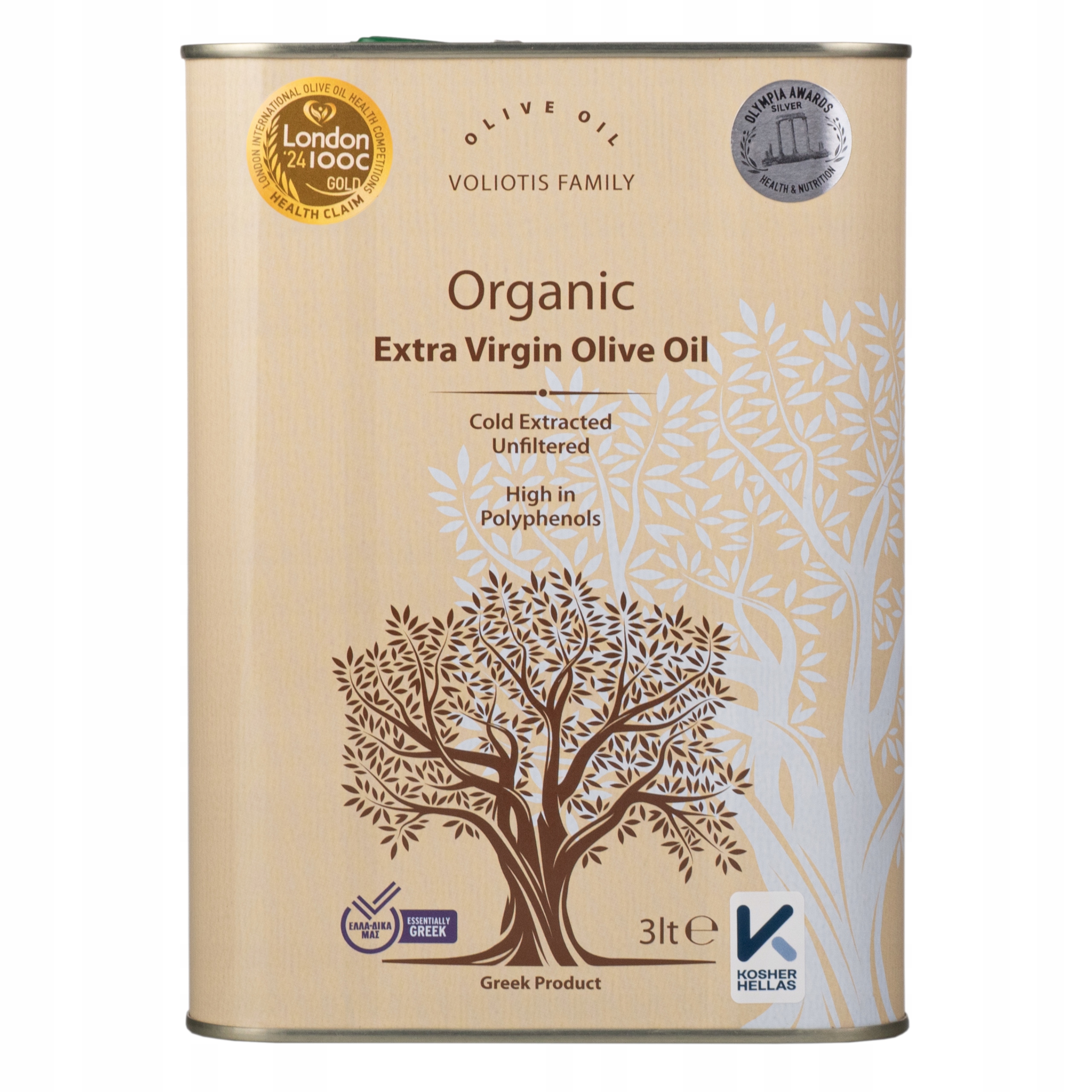 Levně Extra panenský olivový olej Ekologická Řecká Svěž 3 l Bio Voliotis