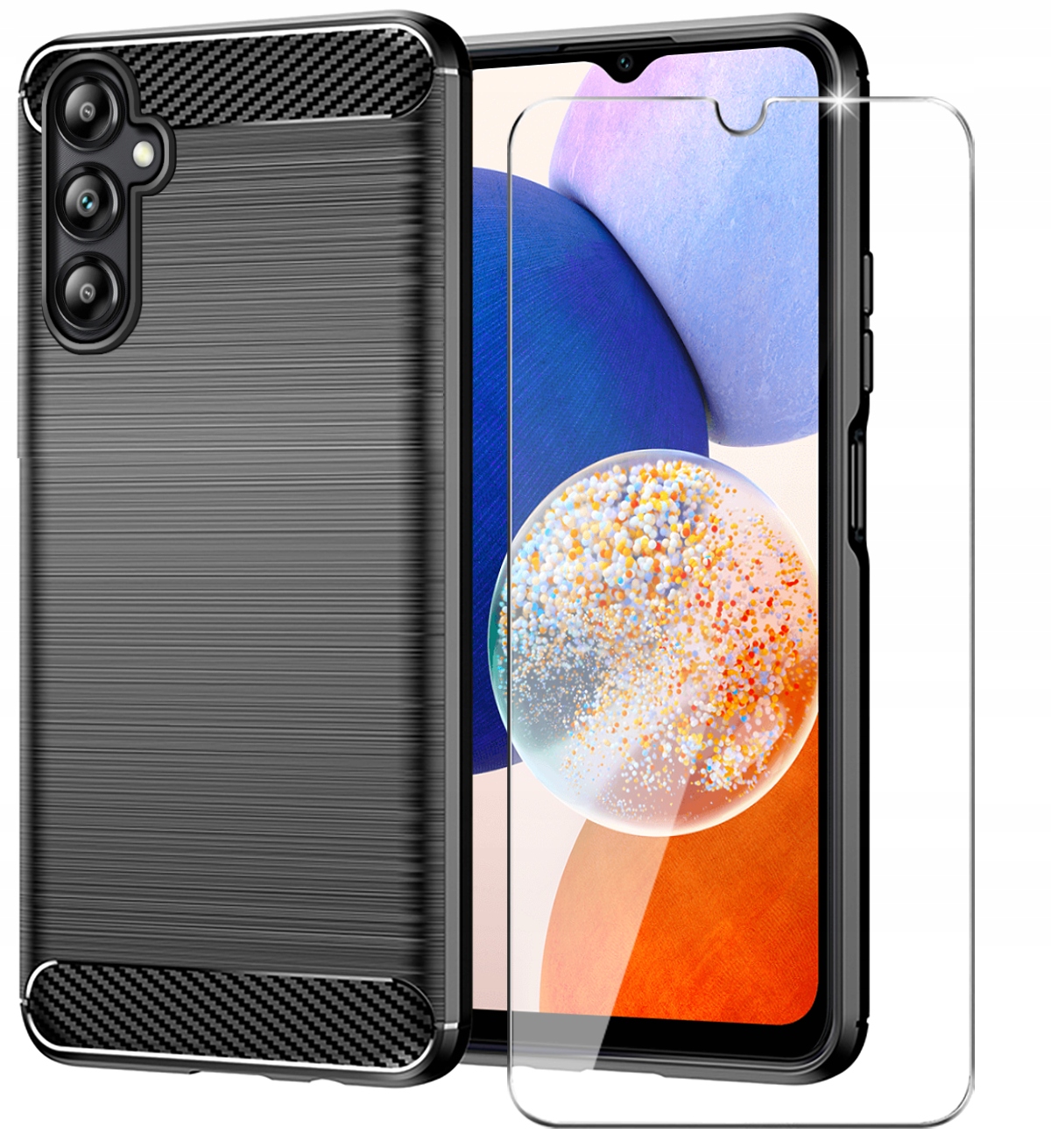 

Etui do Samsung A14 5G Pancerne Carbon Szkło 9H