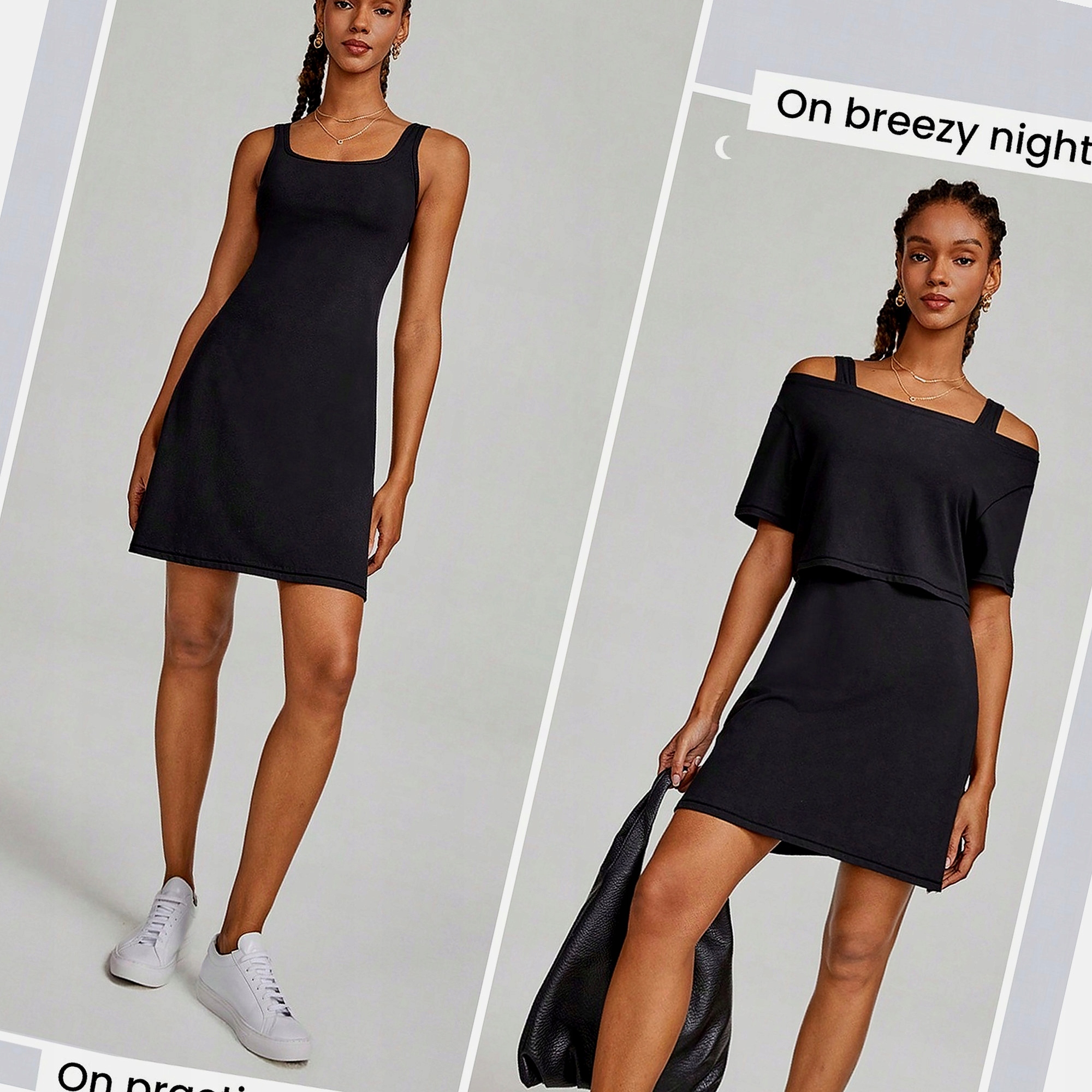 Komplet Czarny Do Ćwiczeń Treningowy Sukienka Top Damski S 36