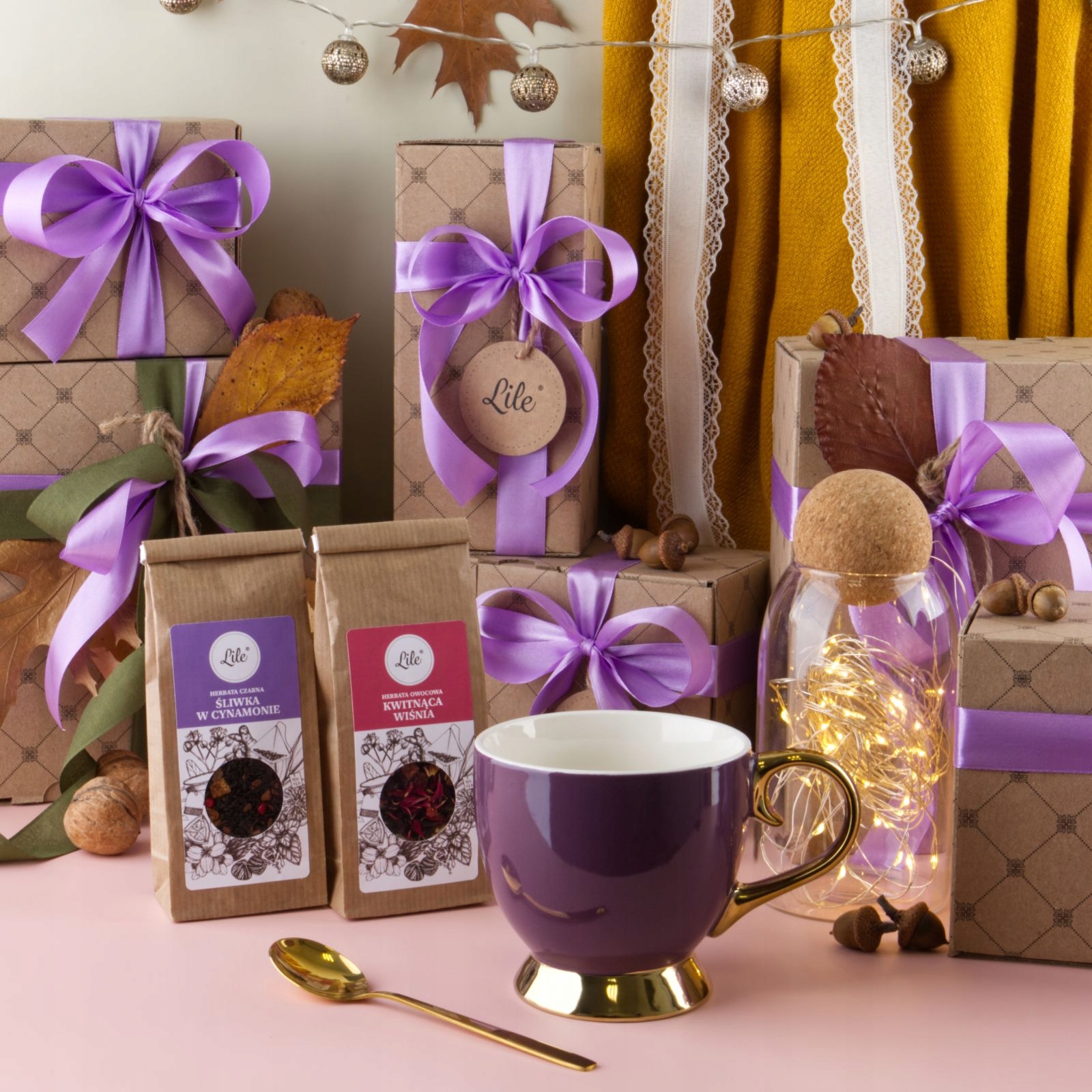 Filiżanka herbata box zestaw prezentowy dla niej mamy żony pod choinkę Pojemność 395 ml