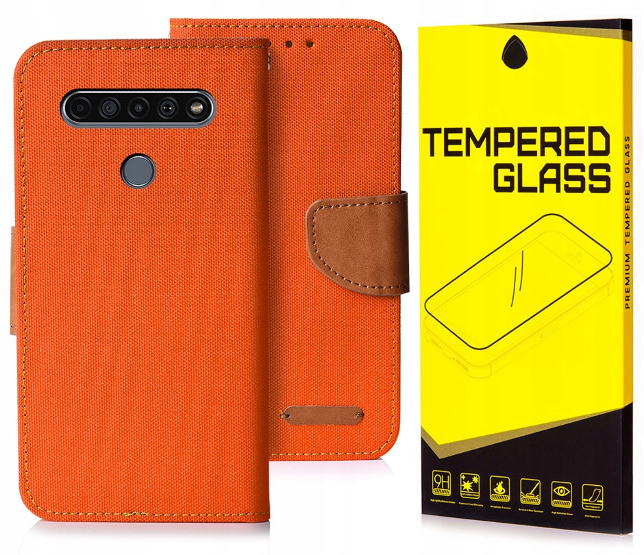 

Etui Portfel Canvas Do Lg K51S Szkło 9H