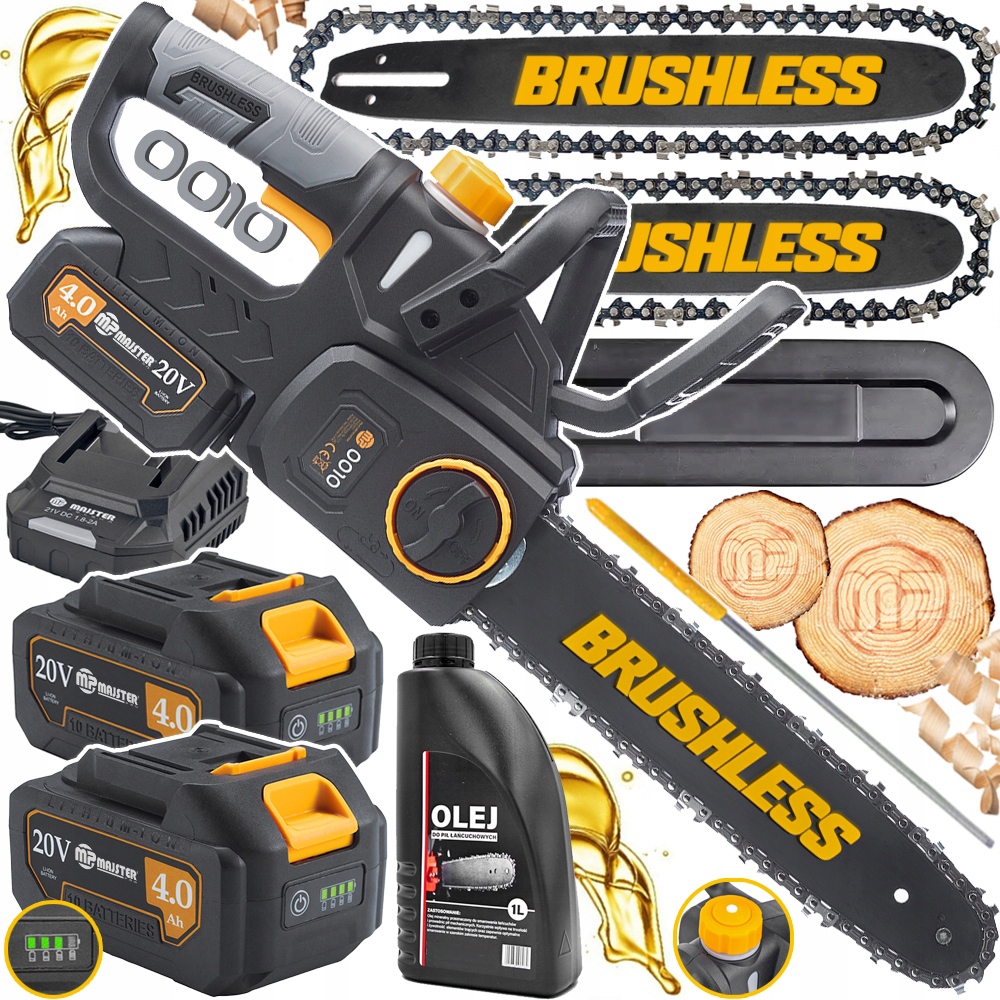 Akumulatorowa Pilarka Piła łańcuchowa elektryczna 30CM 2x4Ah MP0010 Olej