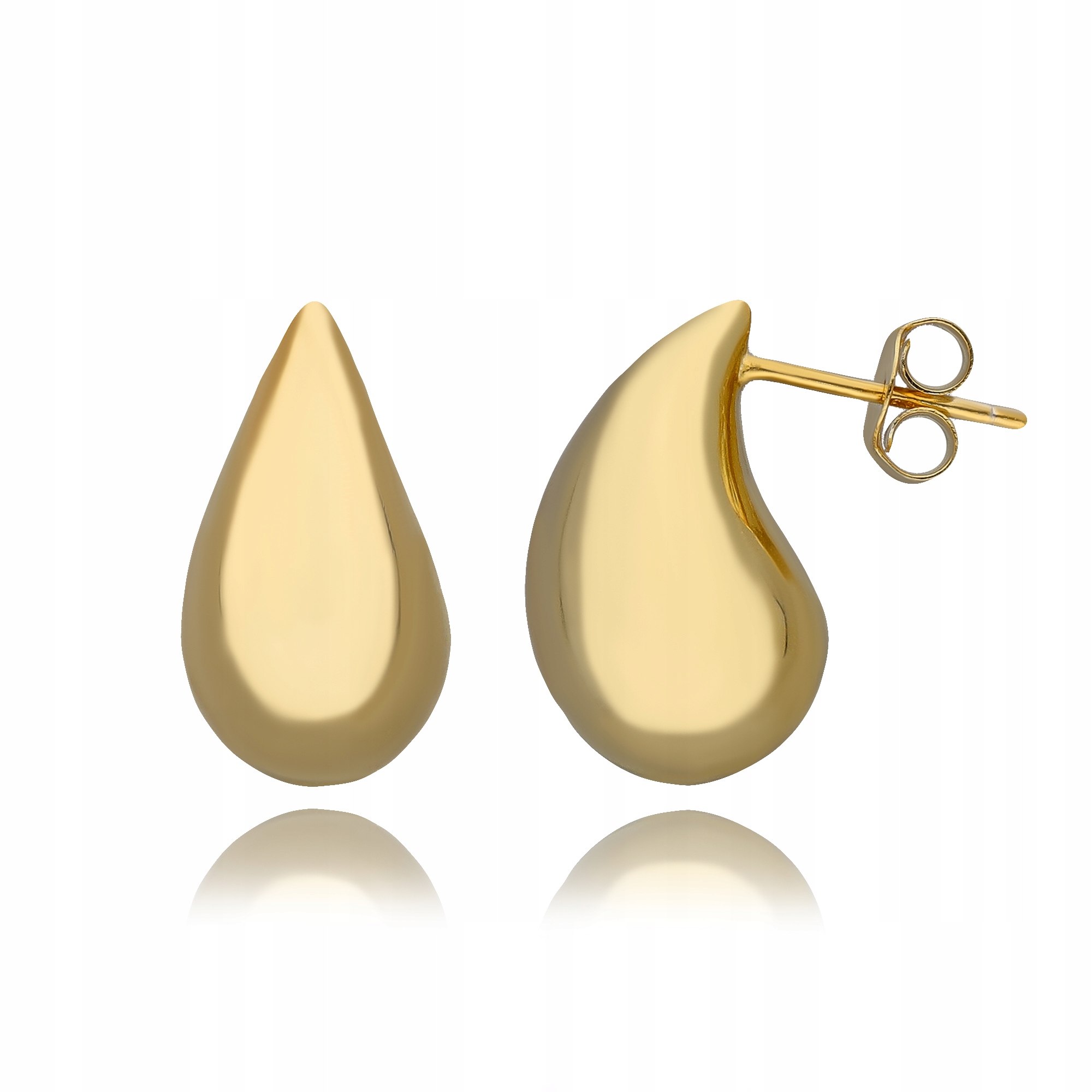 Stříbrné Pozlacené Náušnice S Kapkami Slzy Na Tyči