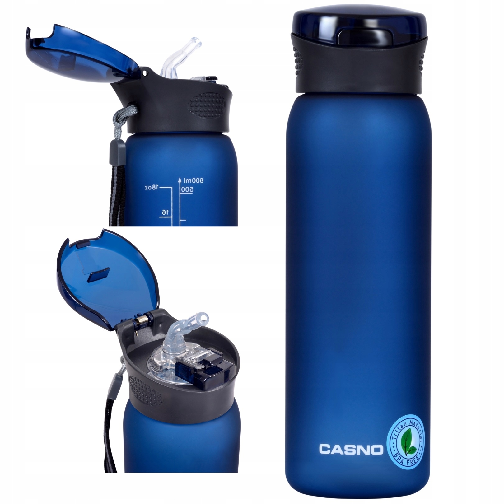 

Butelka na wodę ze słomką BPAfree Casno 600 ml