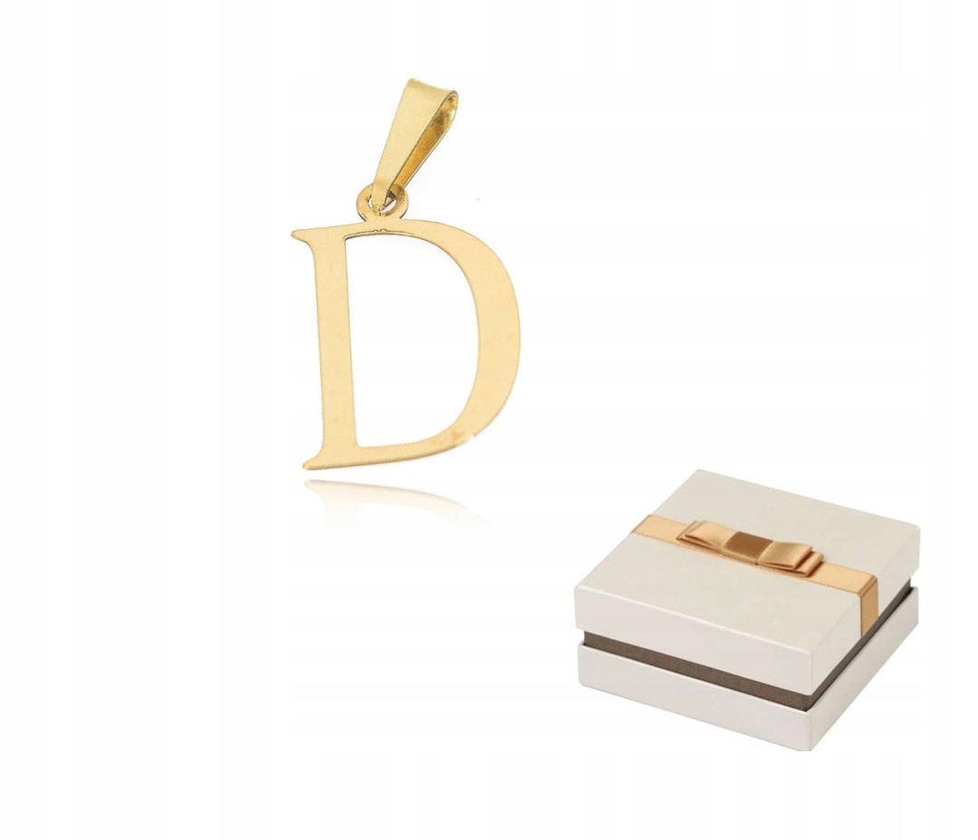 Zlato 585 Zlaté písmenko D Písmeno přívěsek přívěsek 14 karátů ZZ51