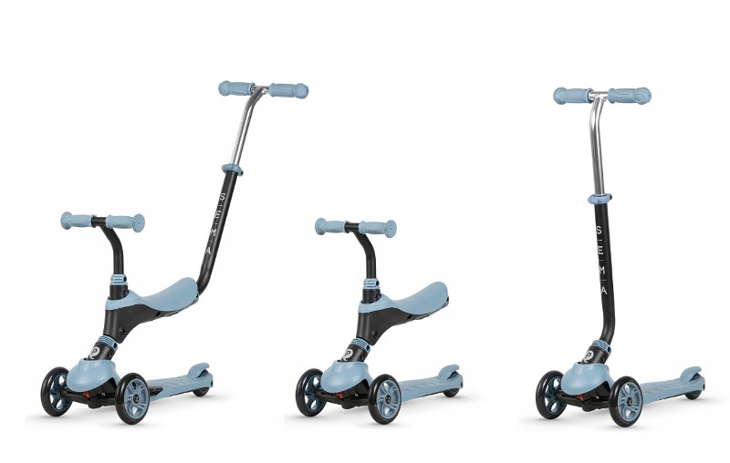 Qplay Hulajnoga jeździk Sema 3w1 Niebieska dla przedszkolaka 36-72 m