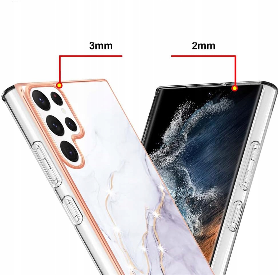STYLOWE MARMUROWE ETUI CASE PLECKI DO SAMSUNG GALAXY S23 ULTRA ROSE GOLD Marka Smart-Tel