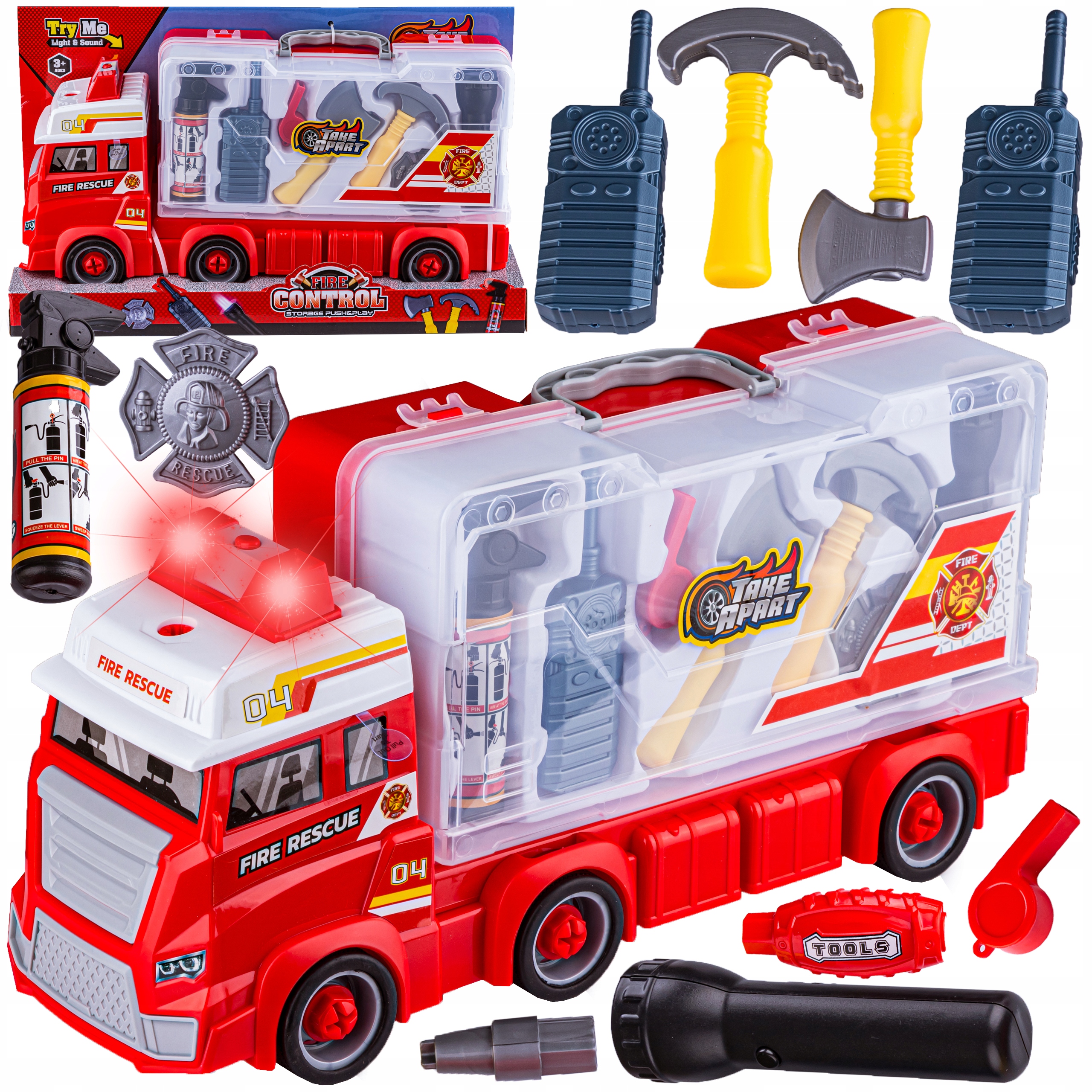 CIĘŻARÓWKA STRAŻ POŻARNA DO ROZKRĘCANIA AKCESORIA