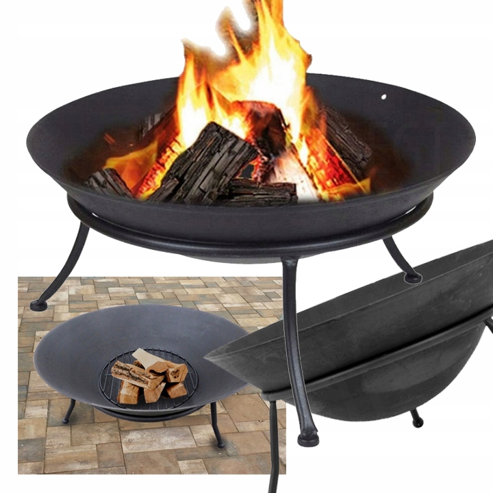 Čierne Liatinové Ohnisko Na Ohnisko Grilu 60 CM Na Ohnisko Záhradného Grilu