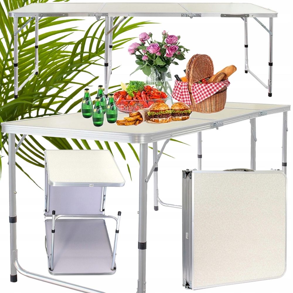 Turistický Skládací Kempingový Zahradní Stůl Velký 180X60 Kufr