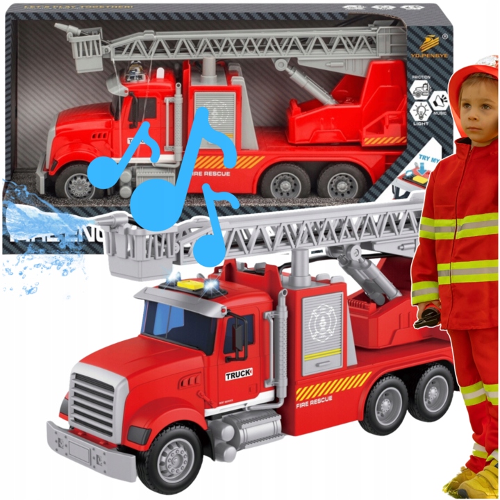 WÓZ STRAŻACKI STRAŻ POŻARNA ZE ŚWIATŁEM I DŹWIĘKIEM SAMOCHÓD DLA DZIECI