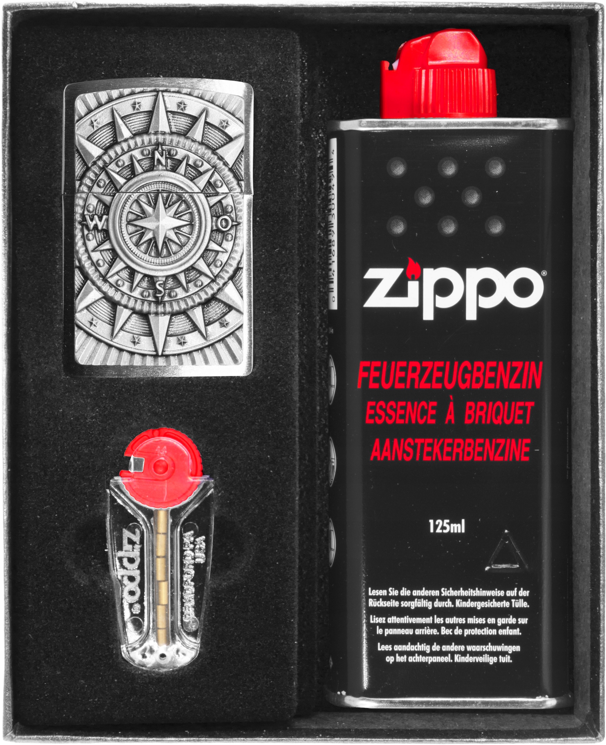 Zestaw ZIPPO Zapalniczka COMPAS EMBLEM prezentowy*nr1