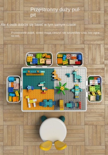 STÓŁ Z KLOCKAMI DO ĆWICZEŃ I ZABAWY DLA DZIECI 2W1 Kod producenta adgffsfdh