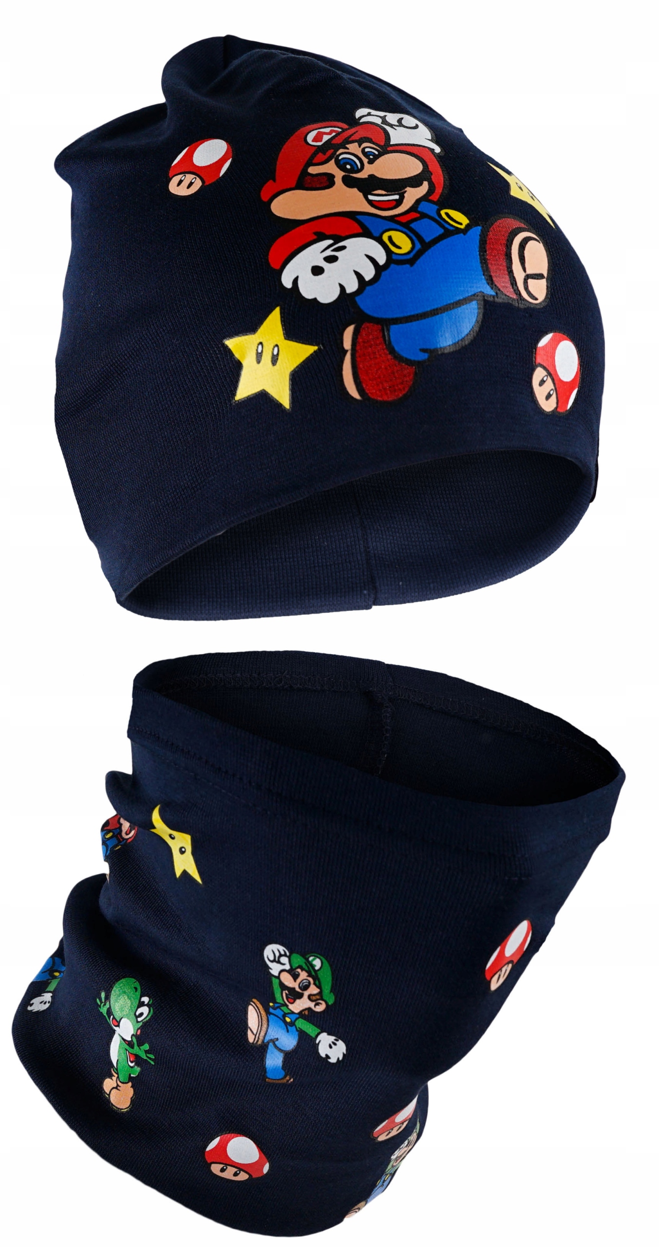 

Dziecięca czapka i komin wiosenna mario 54 cm