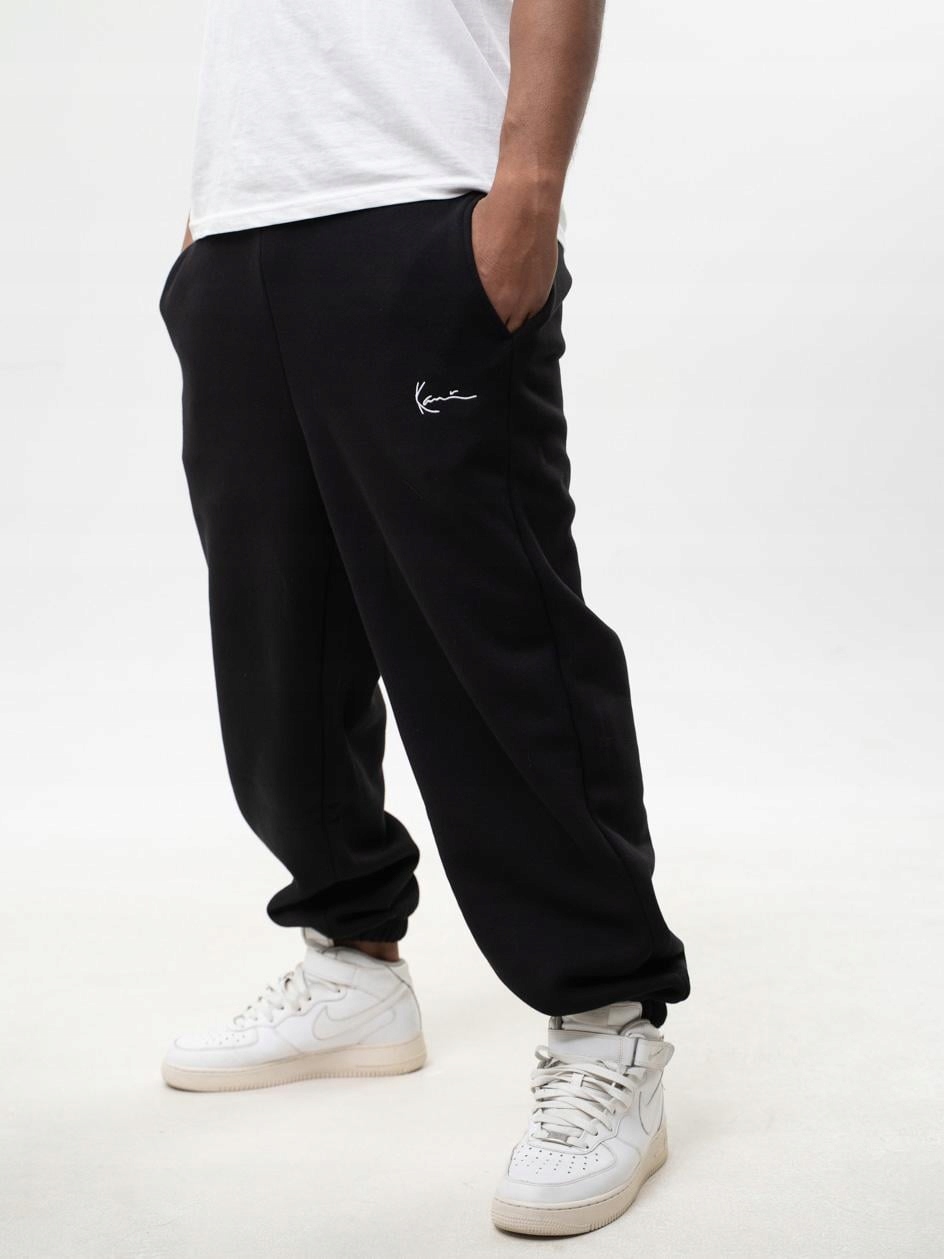 Pánské Bavlněné Tepláky Klasického Střihu Černé Karl Kani M